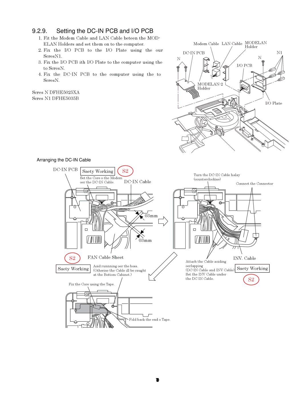 Panasonic CF-74GCDADBM service manual Setting the DC-IN PCB and I/O PCB, Arranging the DC-IN Cable 