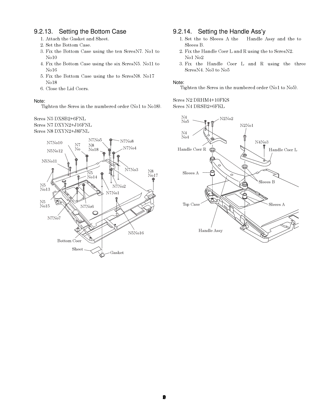 Panasonic CF-74GCDADBM service manual Setting the Bottom Case, Setting the Handle Assy 