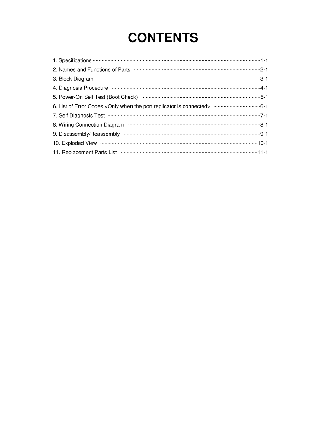 Panasonic CF-74GCDADBM service manual Contents 