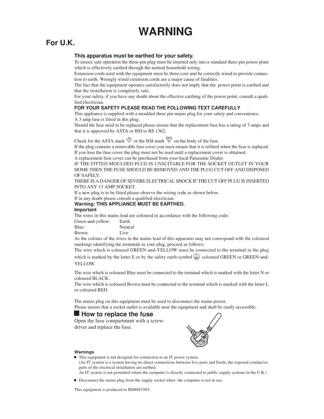 Panasonic CF-74JCJBD1 M service manual For U.K 