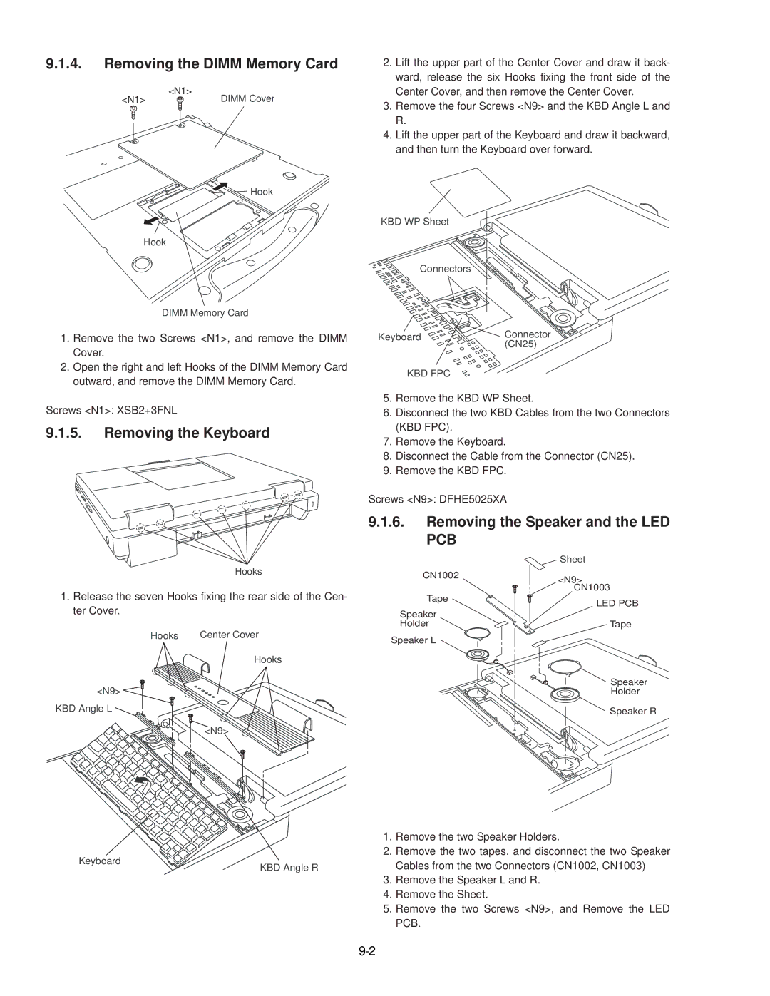 Panasonic CF-74JCJBD1 M service manual Removing the Dimm Memory Card 