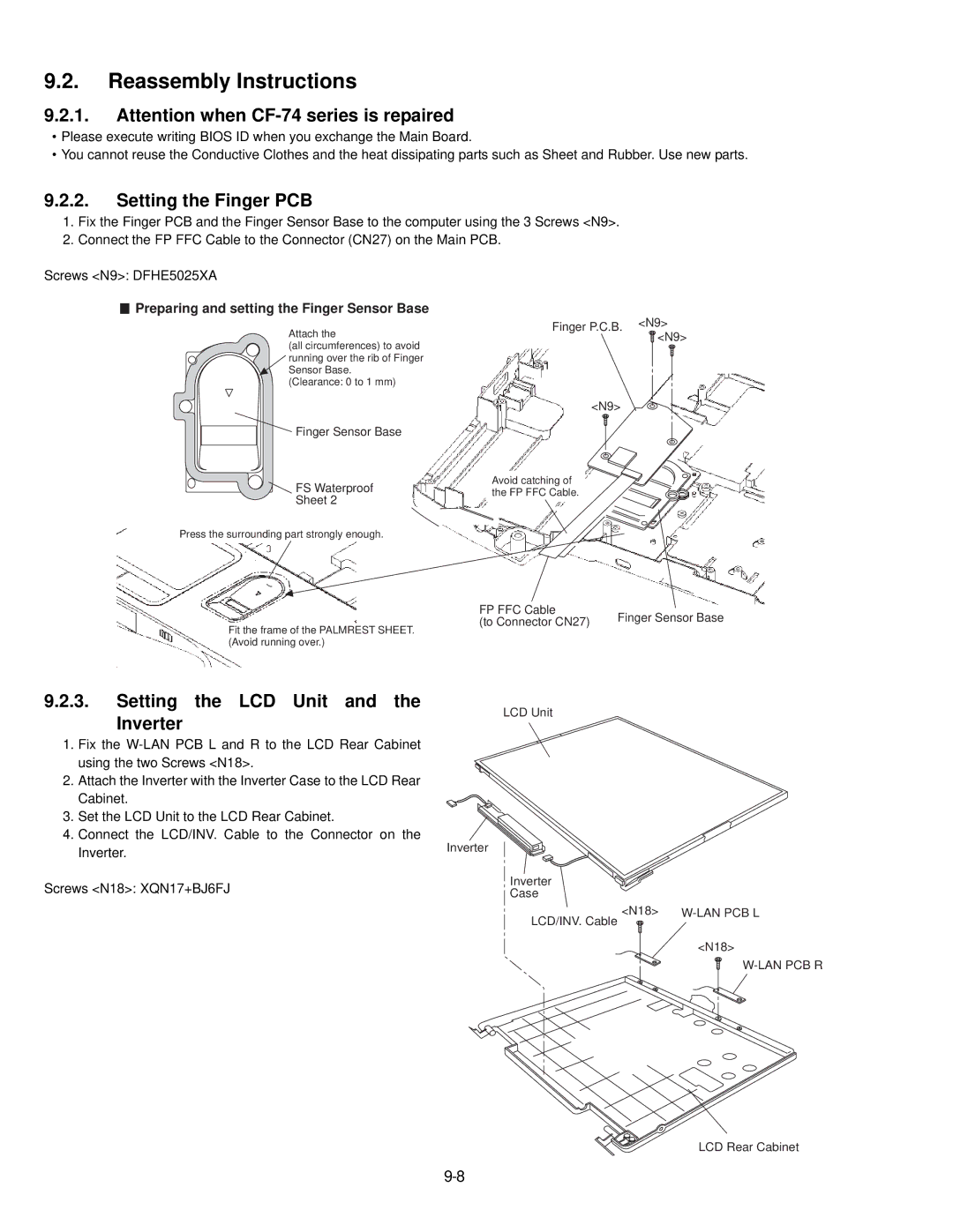 Panasonic CF-74JCJBD1 M service manual Reassembly Instructions 