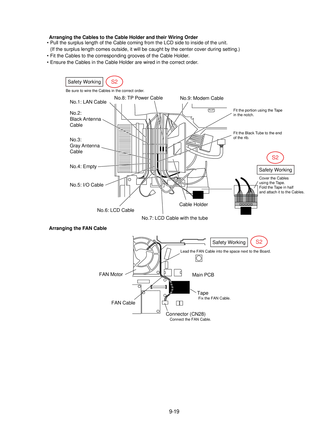 Panasonic CF-74JCJBD1 M service manual Arranging the FAN Cable 