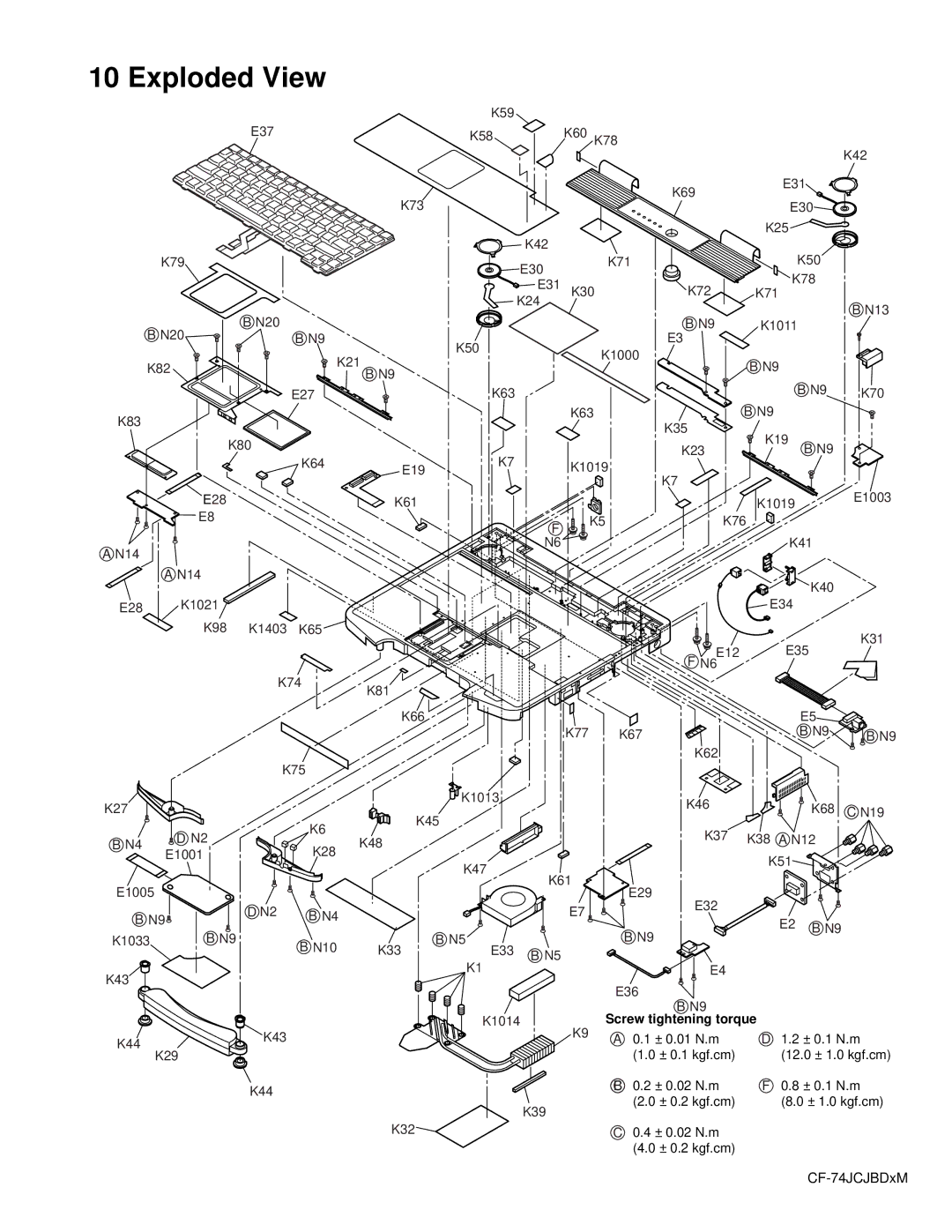 Panasonic CF-74JCJBD1 M service manual Exploded View 