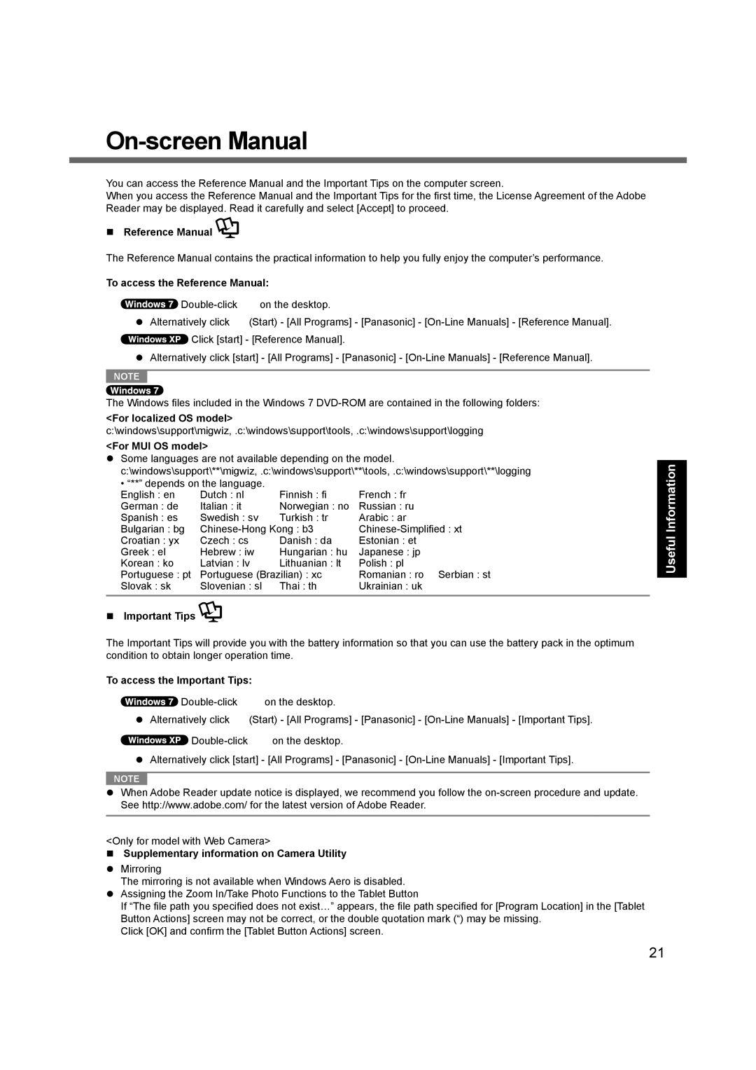 Panasonic CF-C1BLHAZ1M appendix On-screen Manual 