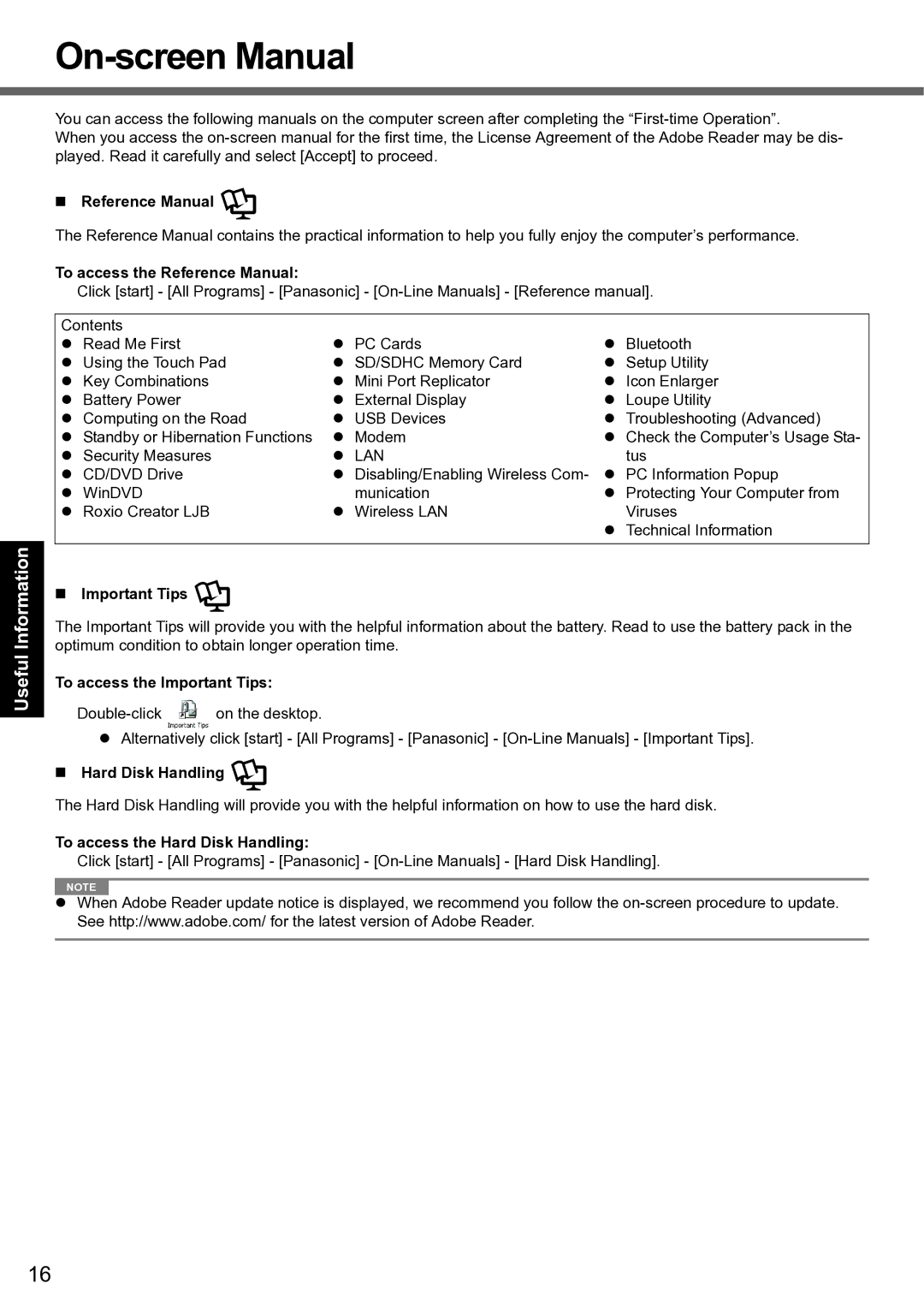 Panasonic CF-F8 manual On-screen Manual 