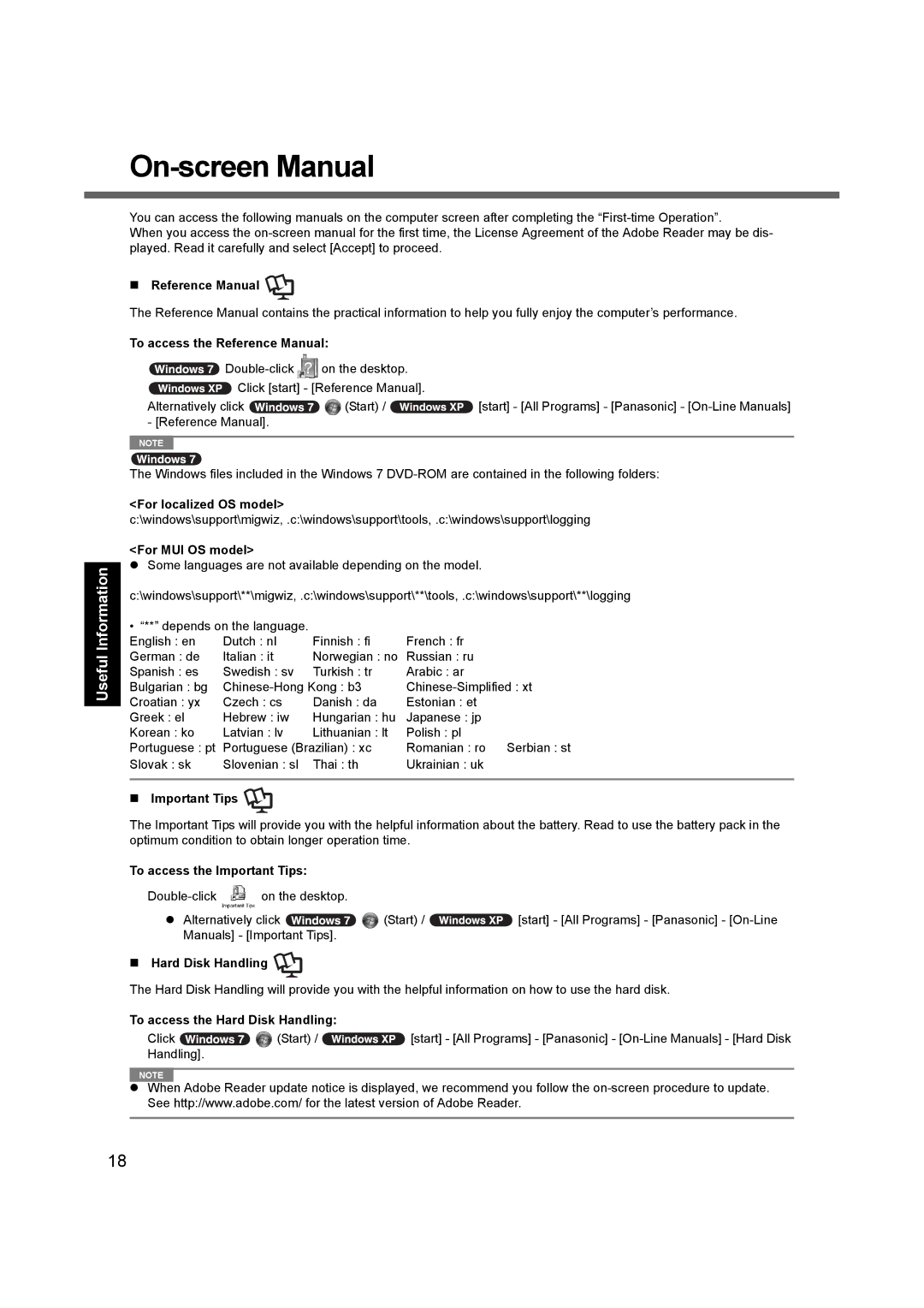 Panasonic CF-F9 appendix On-screen Manual 