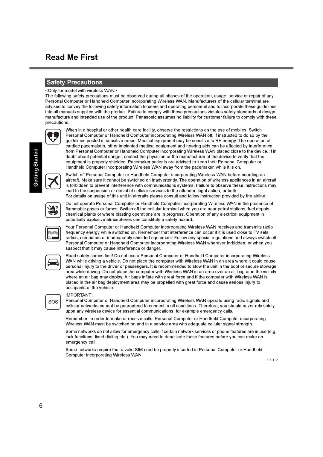 Panasonic CF-F9 appendix Safety Precautions 