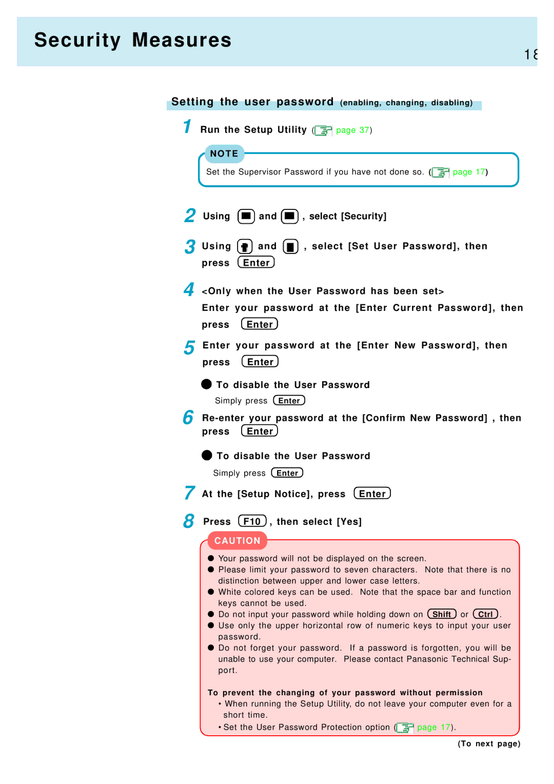 Panasonic CF-M34, CF-17 manual Run the Setup Utility 