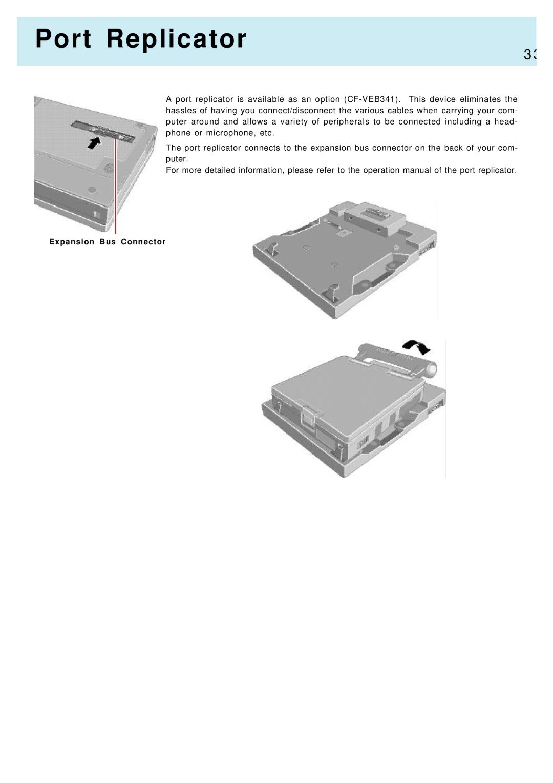 Panasonic CF-17, CF-M34 manual Port Replicator 