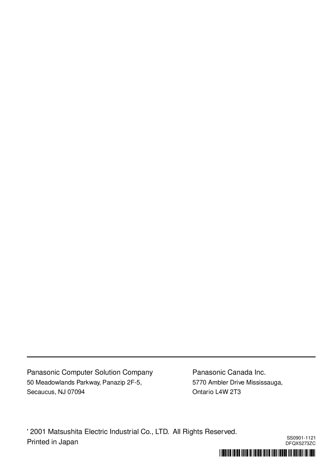 Panasonic CF-P1 operating instructions Panasonic Computer Solution Company Panasonic Canada Inc 