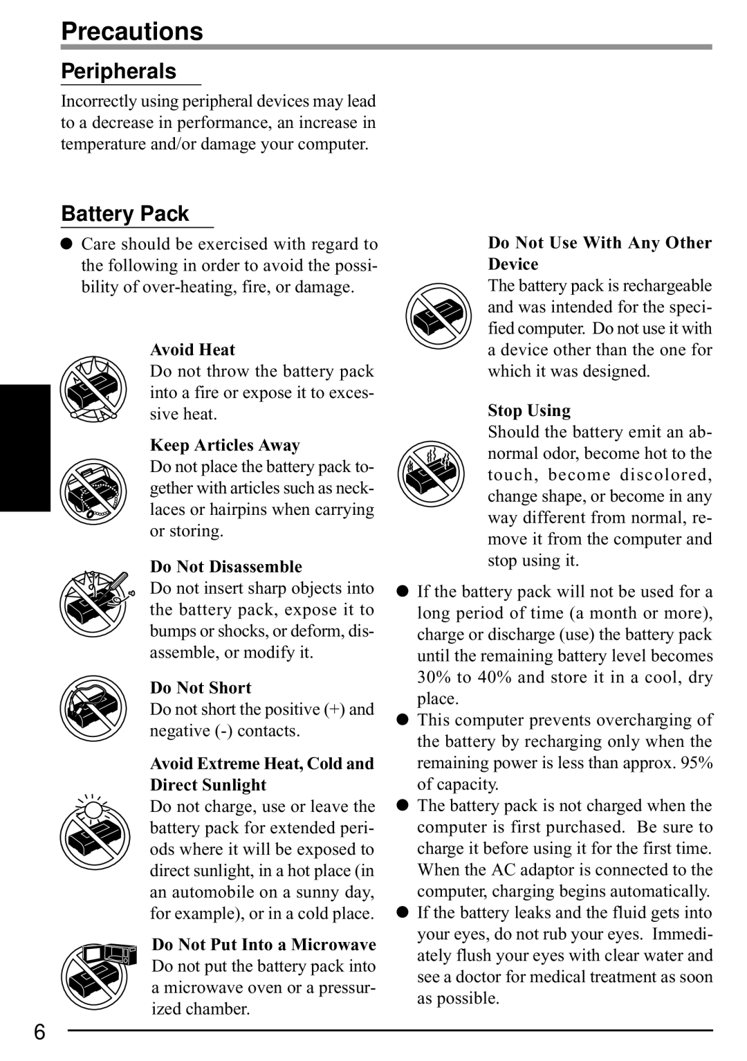 Panasonic CF-P1 operating instructions Peripherals, Battery Pack 