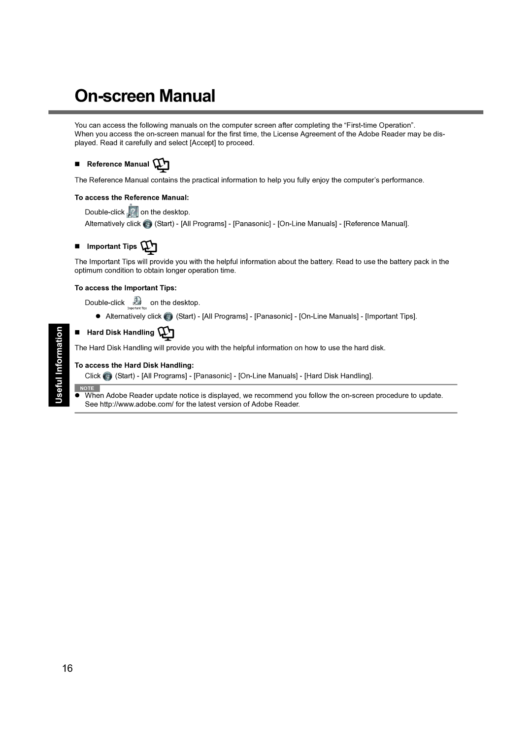 Panasonic CF-S9 manual On-screen Manual 