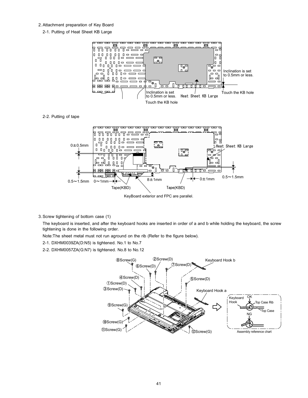 Panasonic CF-T4HWETZBM service manual Putting of tape 