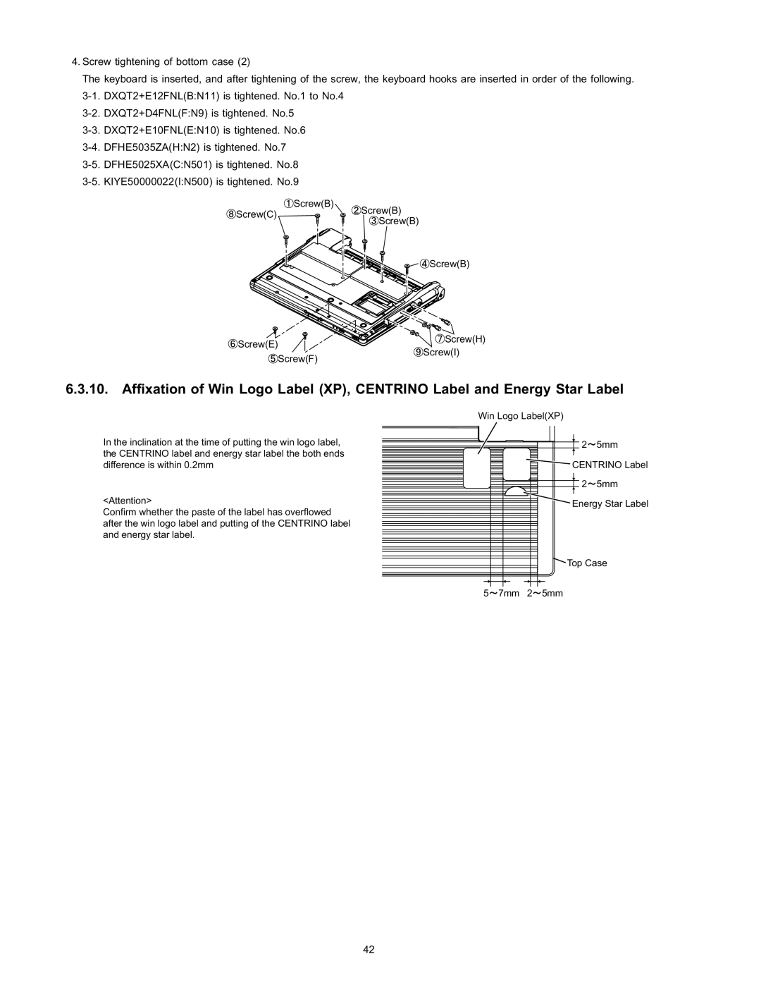 Panasonic CF-T4HWETZBM service manual ScrewB ScrewC ScrewB ScrewE ScrewH ScrewI ScrewF 