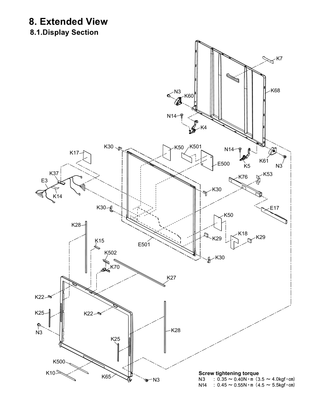 Panasonic CF-T4HWETZBM service manual Extended View, Display Section 