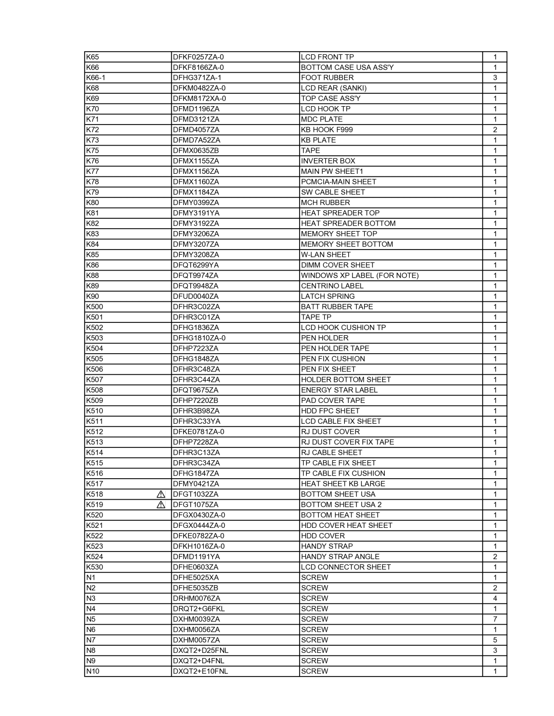 Panasonic CF-T4HWETZBM service manual LCD Front TP 