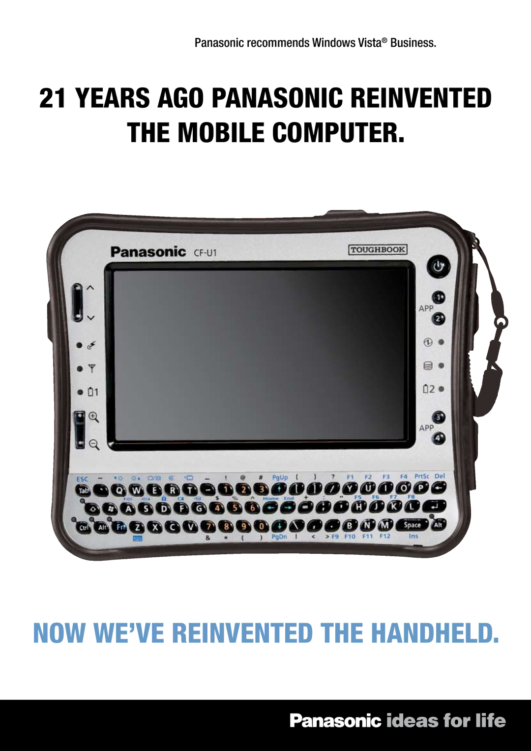 Panasonic CF-U1 manual Now we’ve reinvented the handheld 