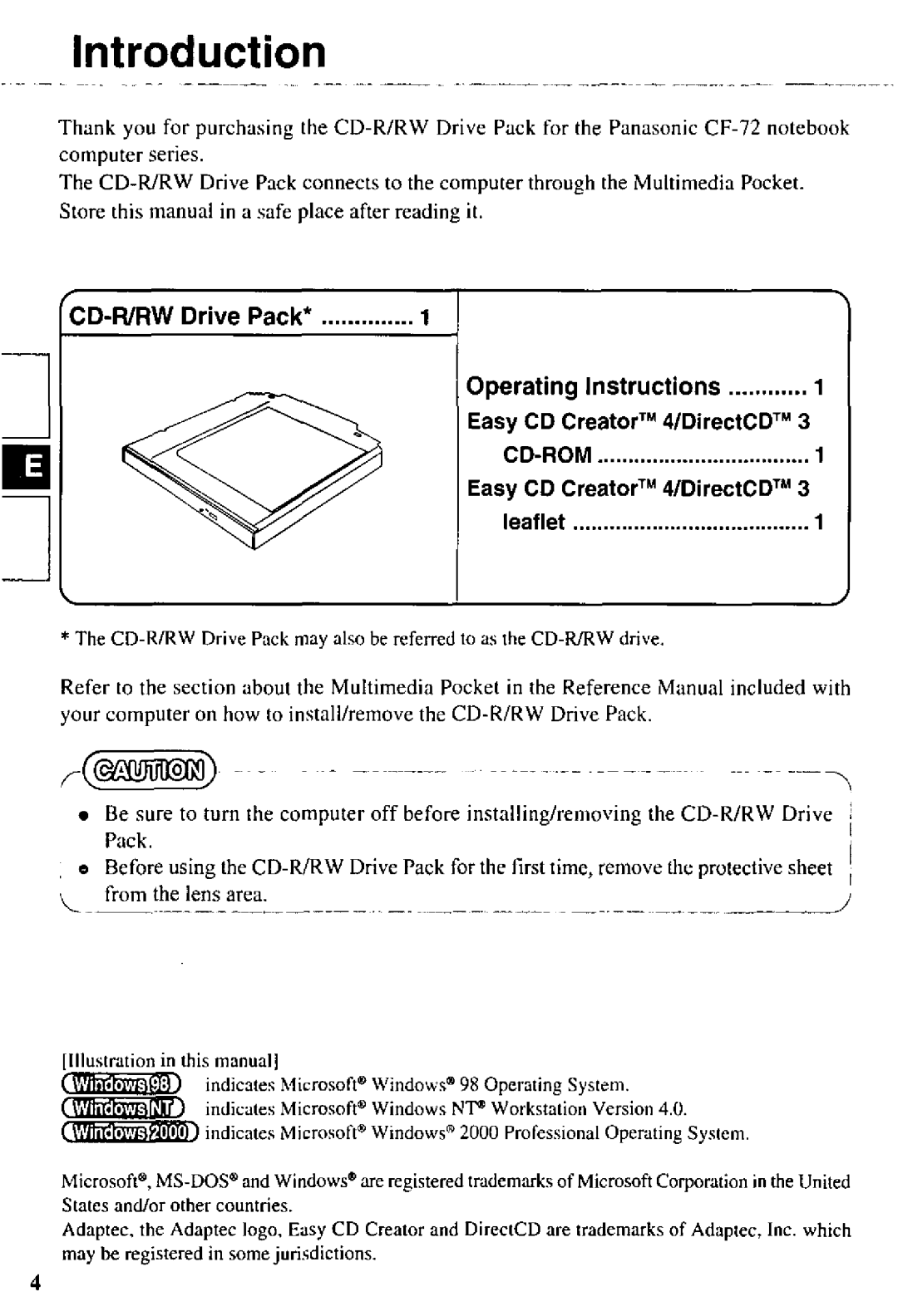 Panasonic CF-VCW721 manual 