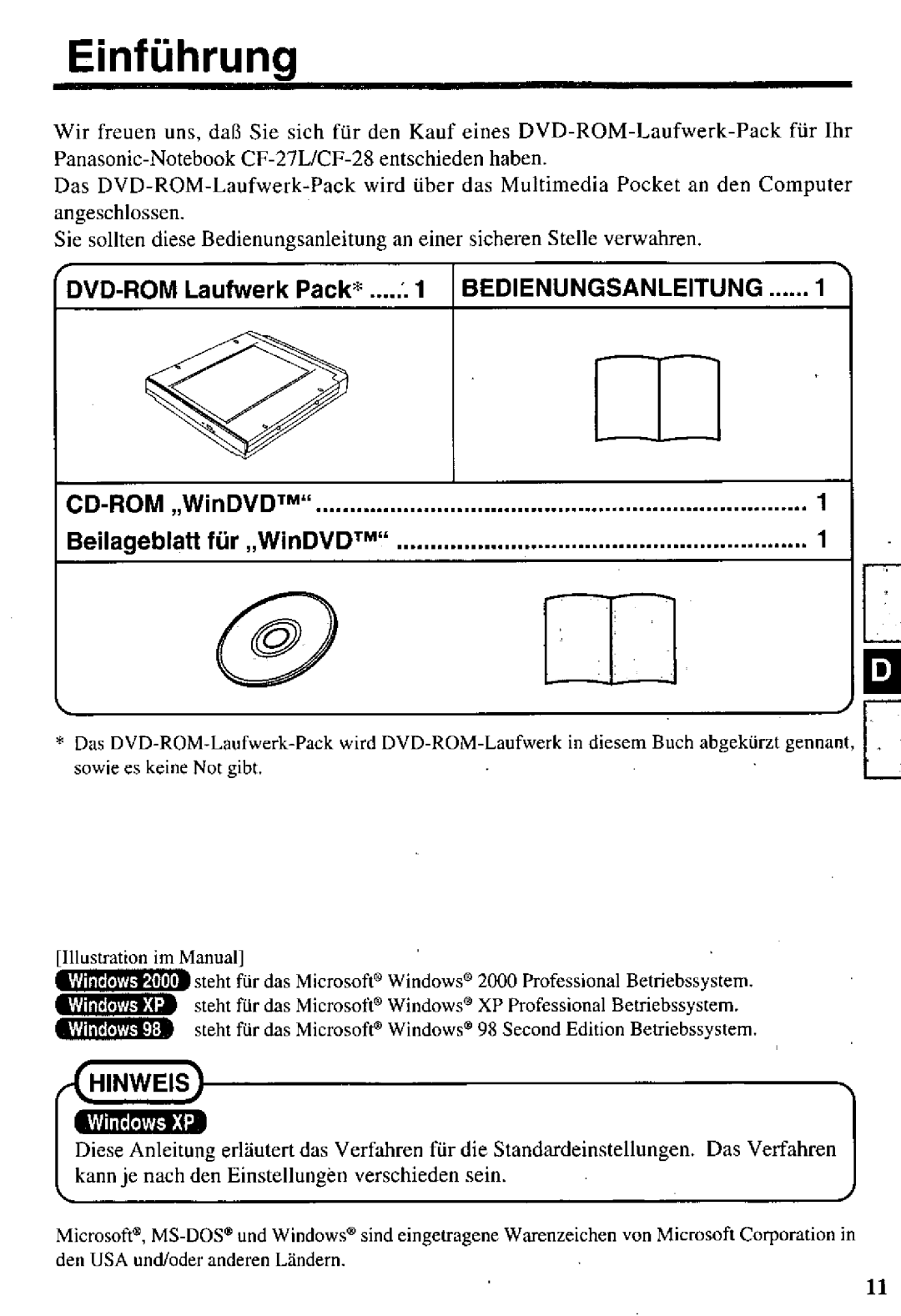 Panasonic CF-VDD285 manual 