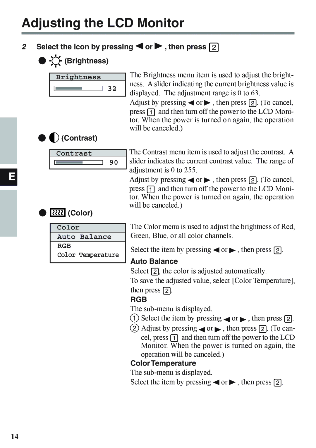 Panasonic CF-VDL02BM specifications Rgb 