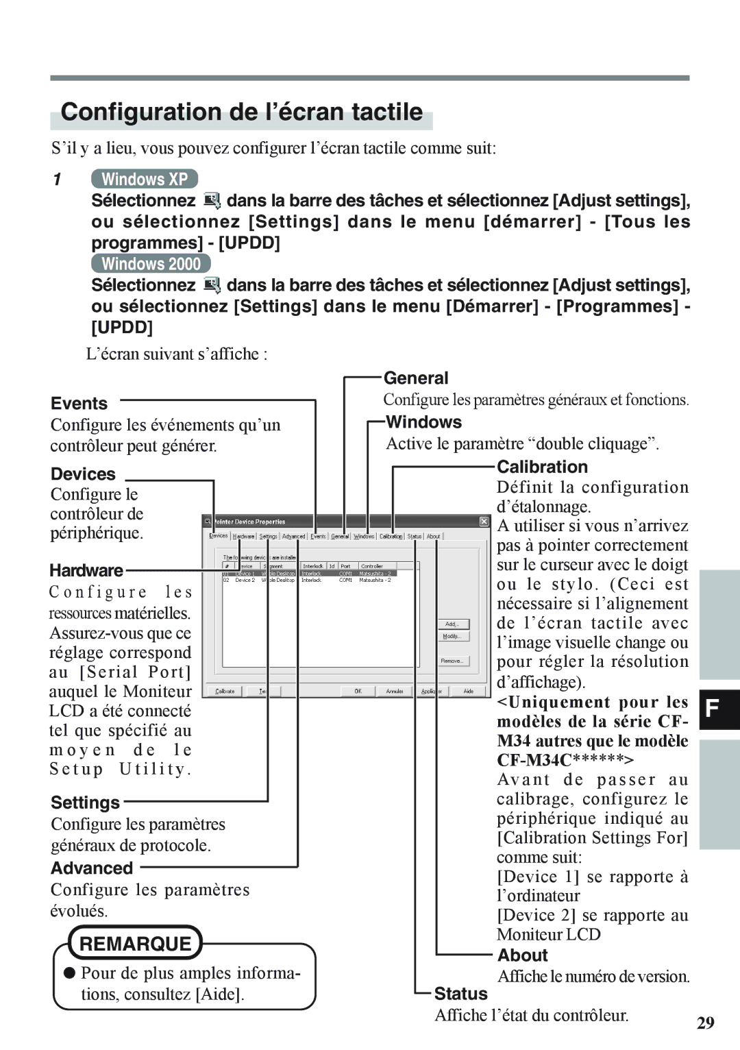 Panasonic CF-VDL02BM specifications Advanced, General 