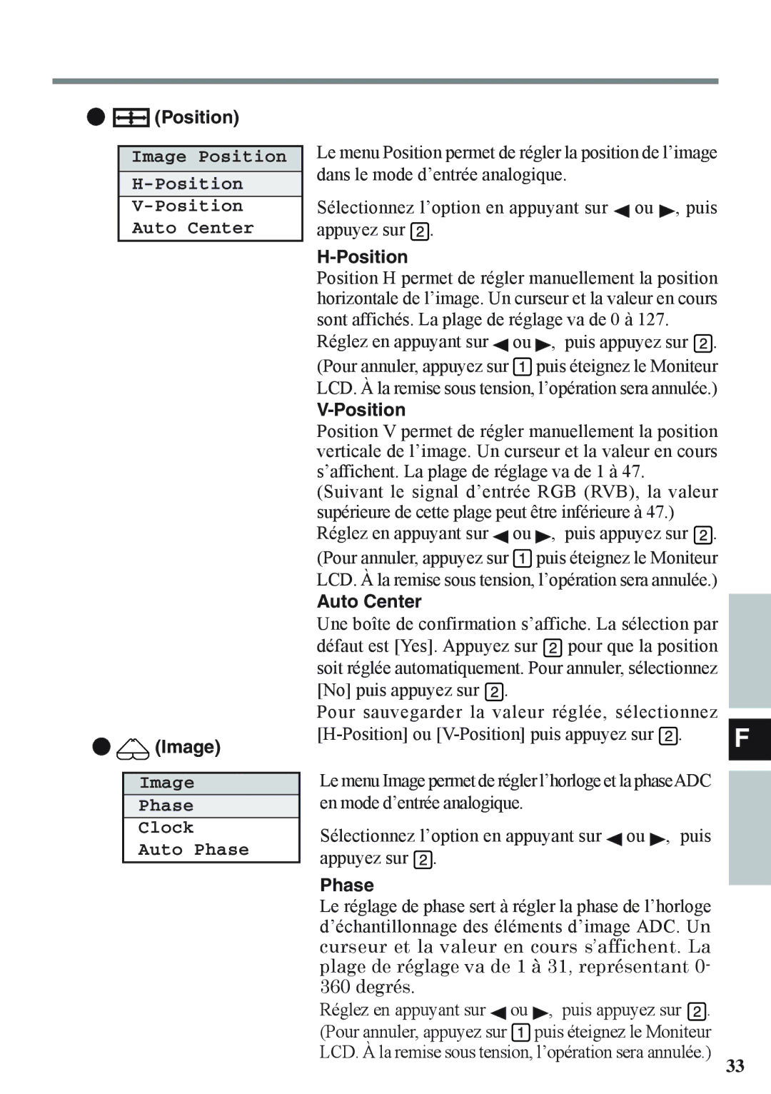 Panasonic CF-VDL02BM specifications Position 