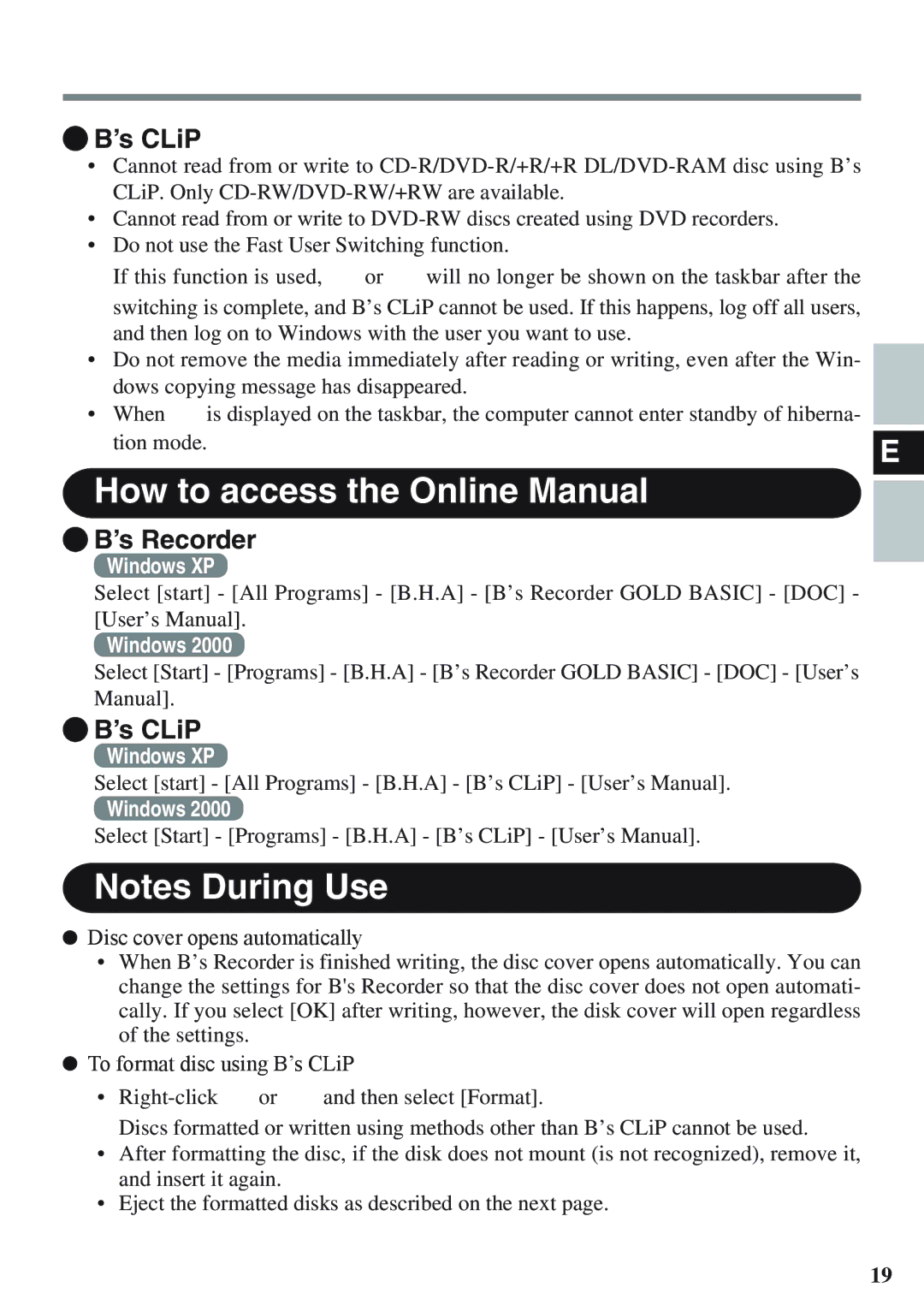 Panasonic CF-VDM732U specifications Select start All Programs B.H.A B’s CLiP User’s Manual 