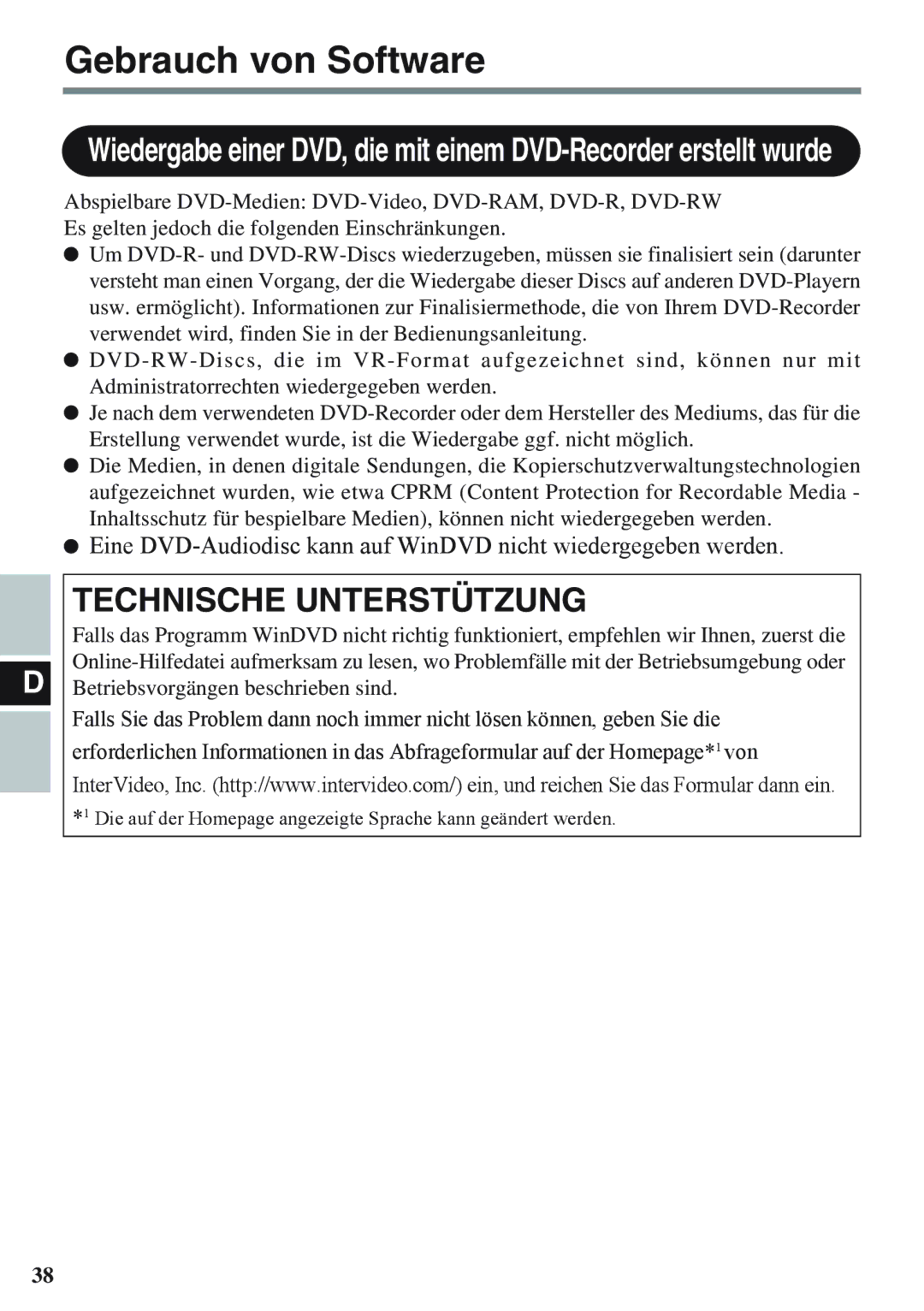 Panasonic CF-VDM732U specifications Technische Unterstützung 