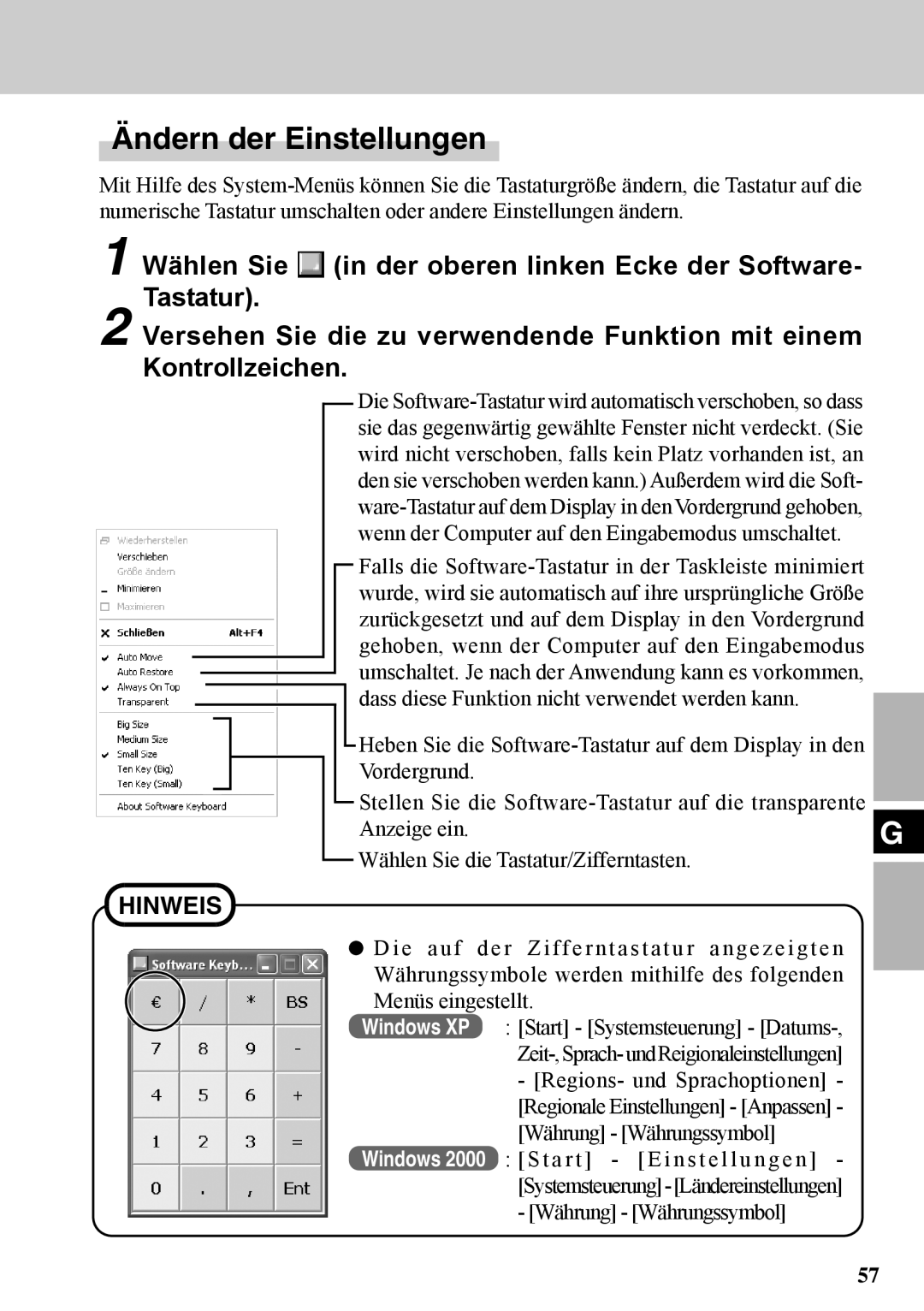 Panasonic CF-VDW07BH specifications Ändern der Einstellungen 