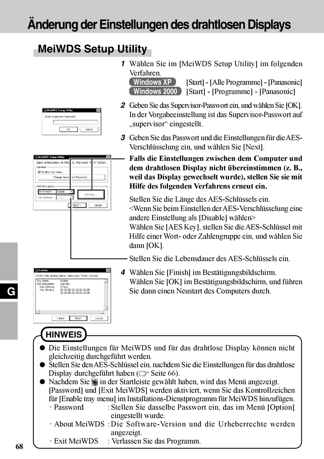 Panasonic CF-VDW07BH specifications MeiWDS Setup Utility 