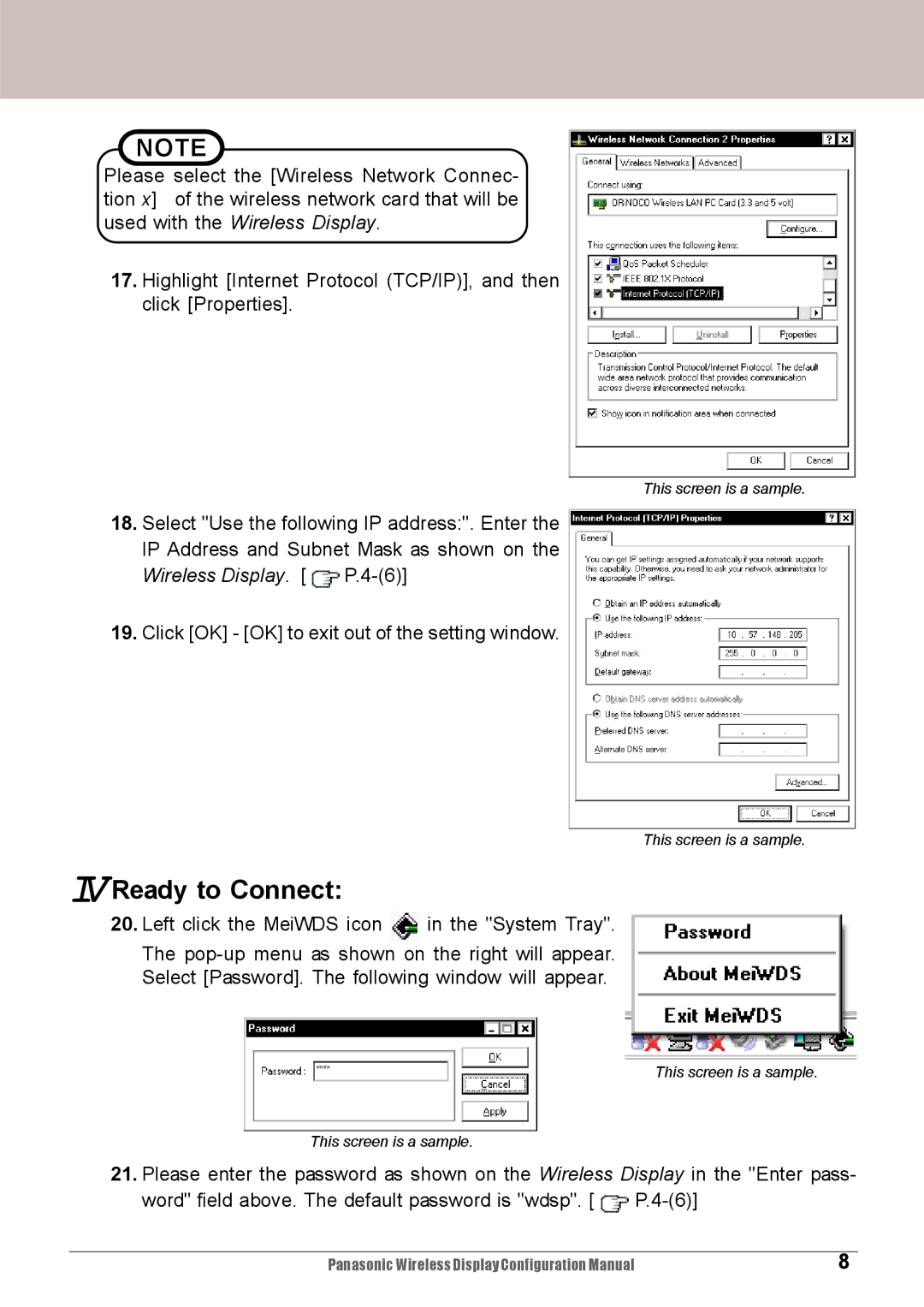 Panasonic CF-VDW07M, CF-VDW07HM configurationmanual IVReady to Connect 