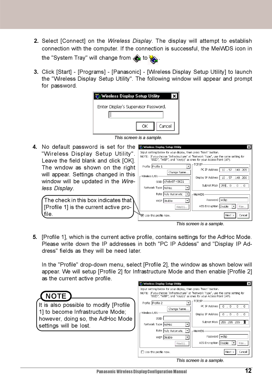 Panasonic CF-VDW07M, CF-VDW07HM configurationmanual Panasonic Wireless Display Configuration Manual 