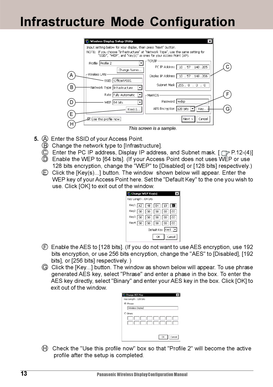 Panasonic CF-VDW07HM, CF-VDW07M configurationmanual Infrastructure Mode Configuration 