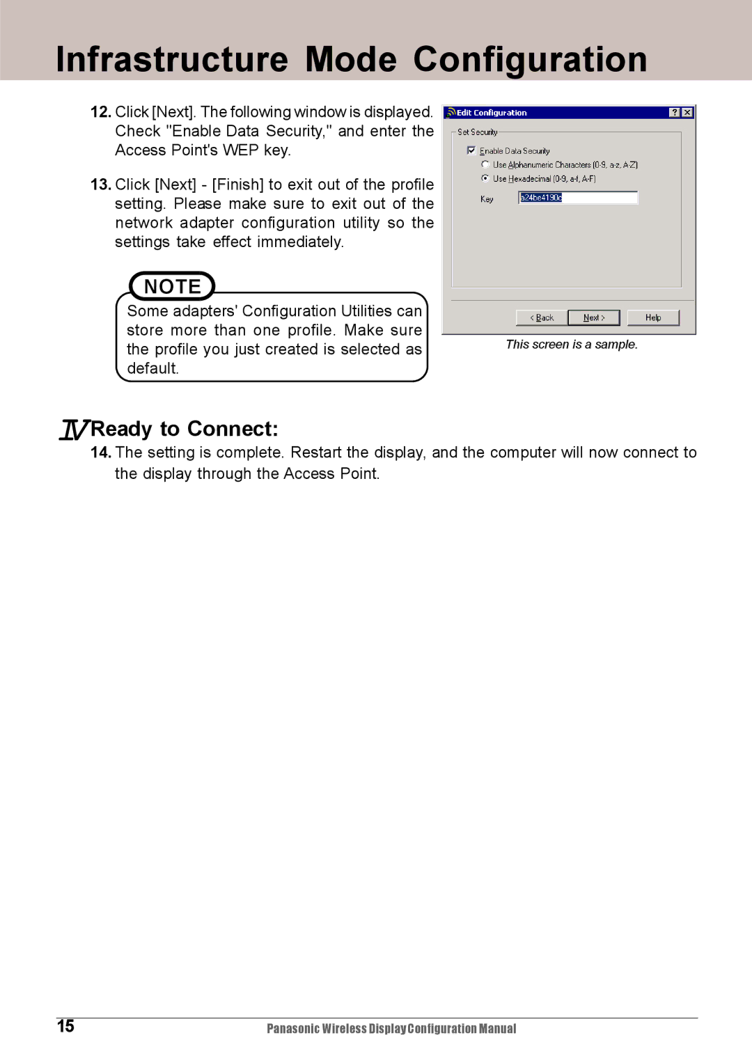 Panasonic CF-VDW07HM, CF-VDW07M configurationmanual IVReady to Connect 