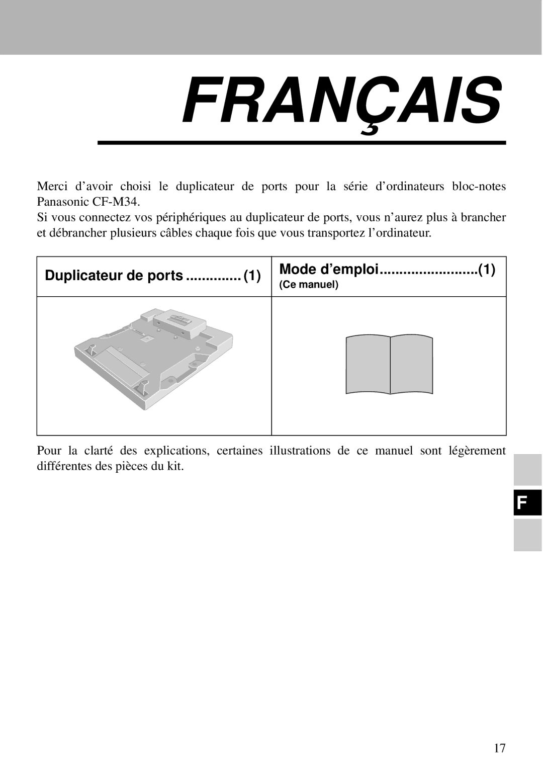 Panasonic CF-VEB343 specifications Français 