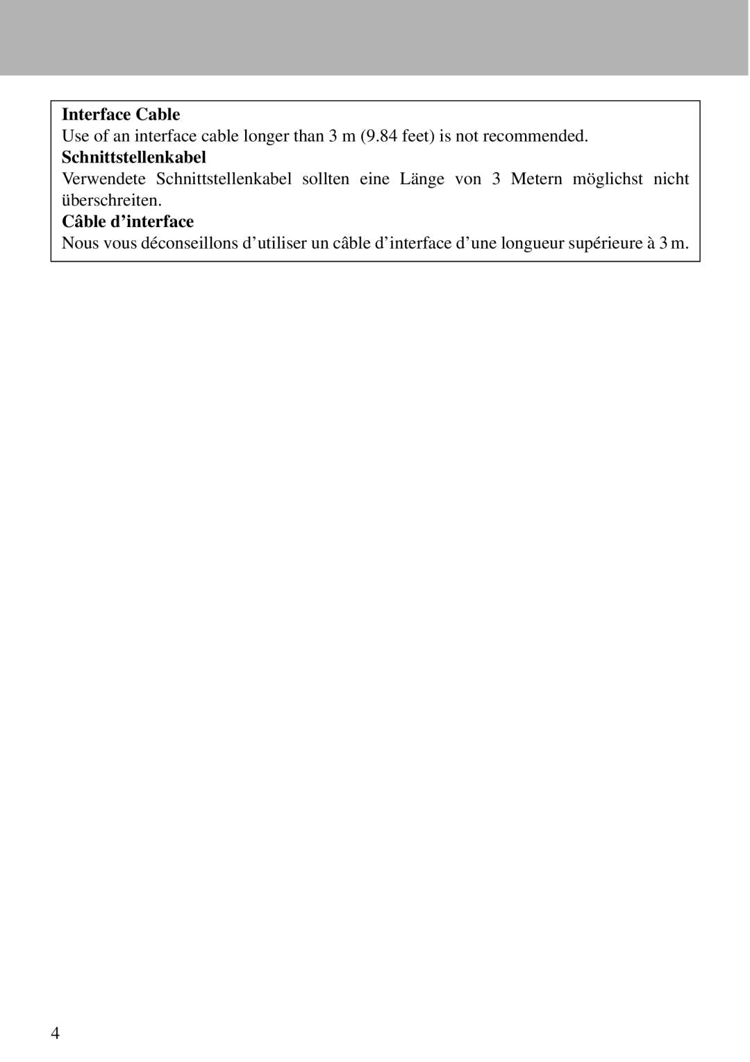 Panasonic CF-VEB343 specifications Interface Cable 