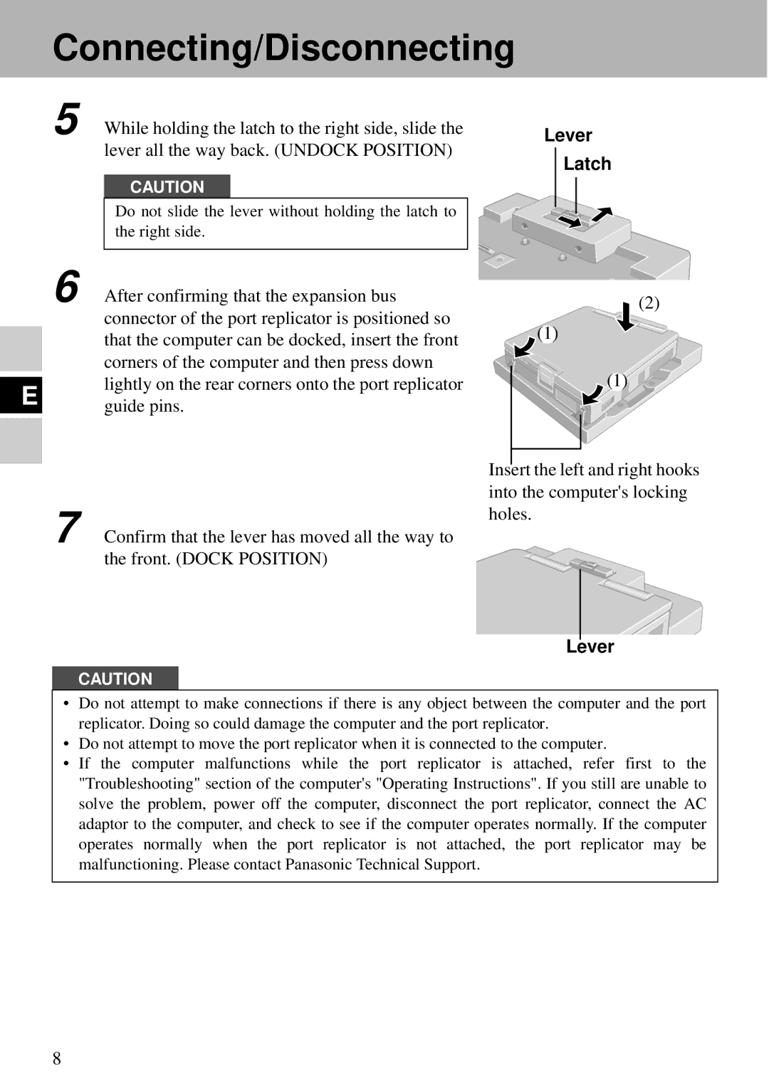 Panasonic CF-VEB343 specifications Lever Latch 