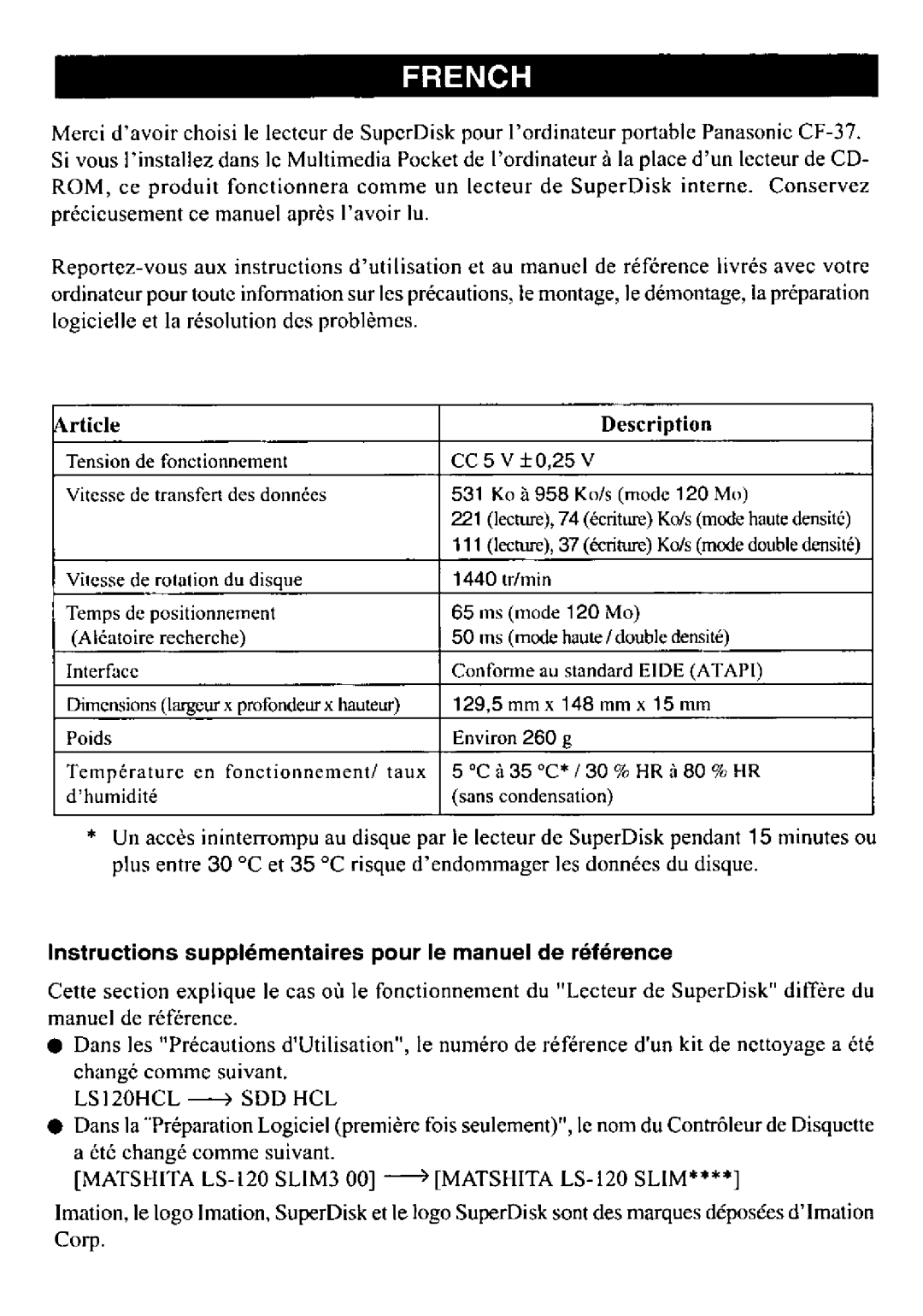 Panasonic CF-VFS372 manual 