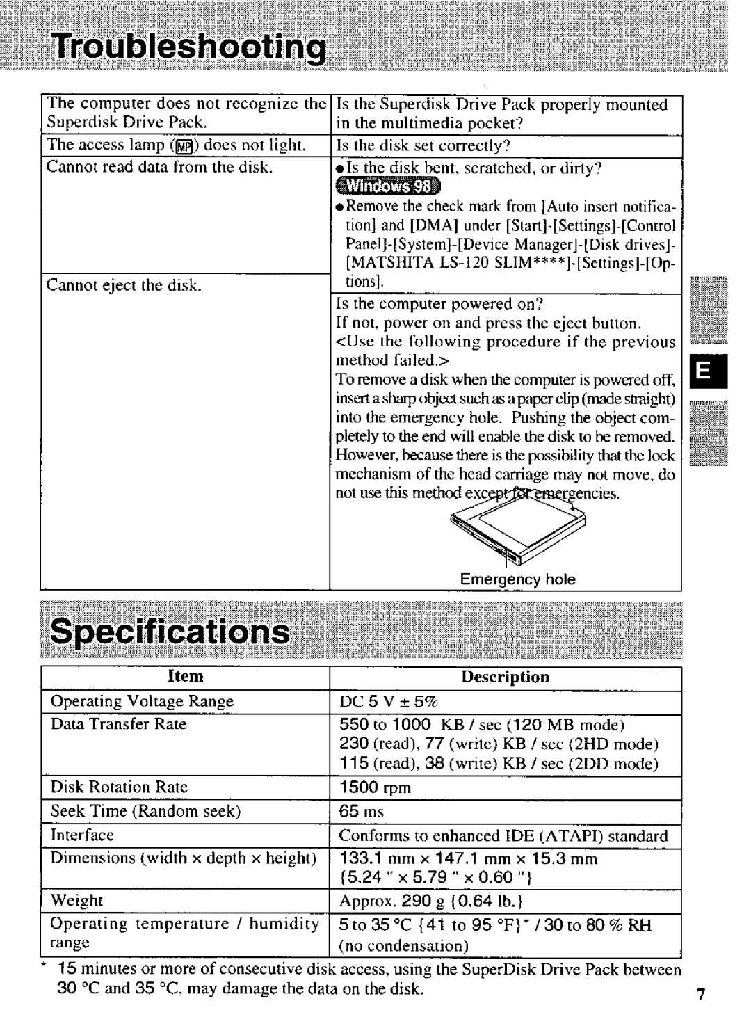 Panasonic CF-VFS721 manual 