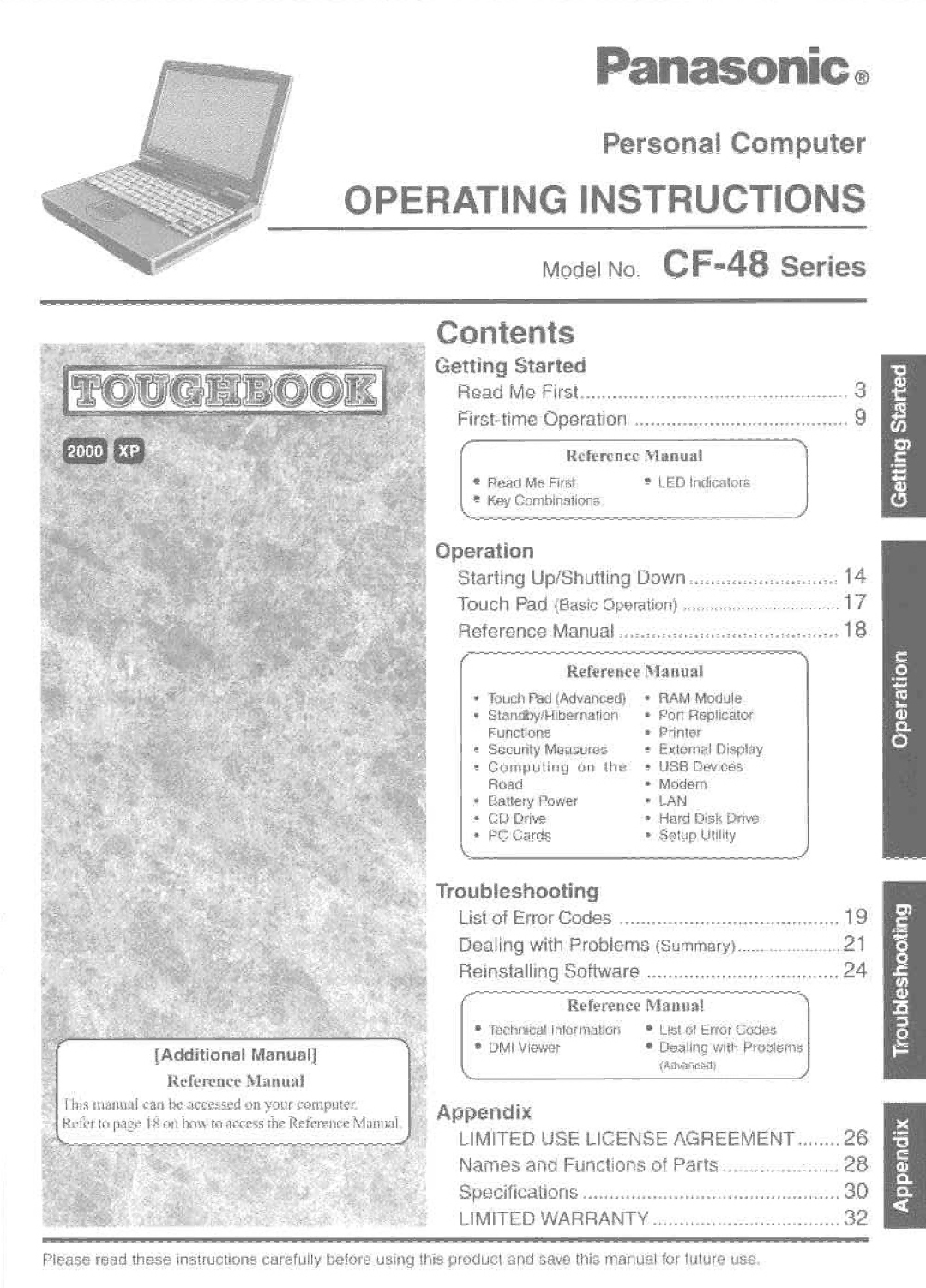 Panasonic CF48 manual 