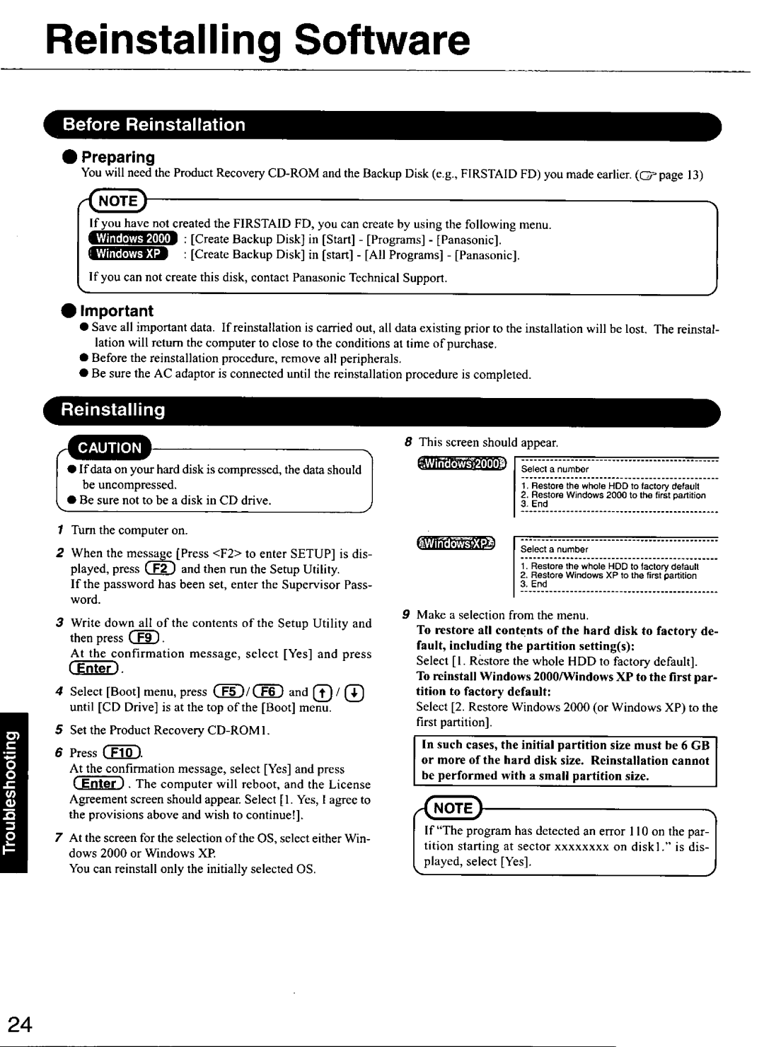 Panasonic CF48 manual 