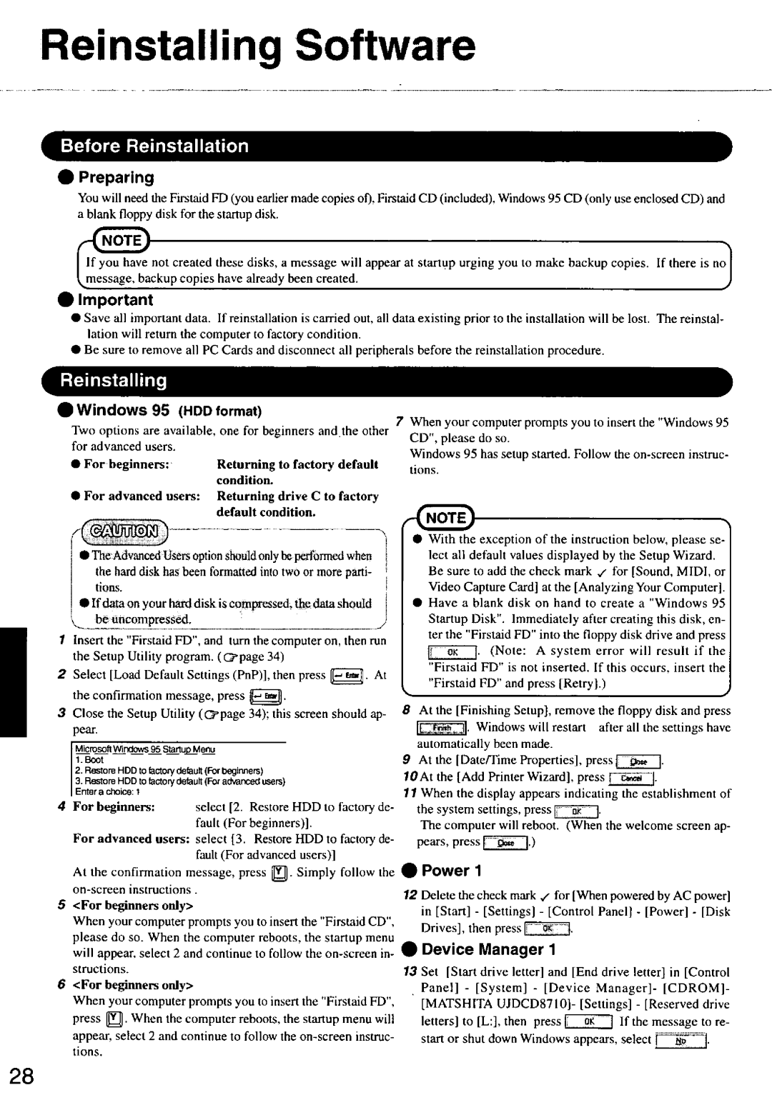 Panasonic CF55 manual 