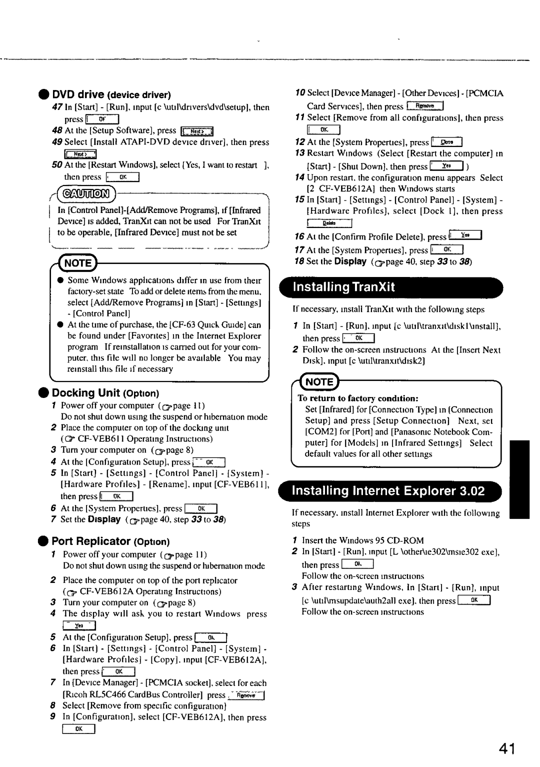 Panasonic CF63 manual 