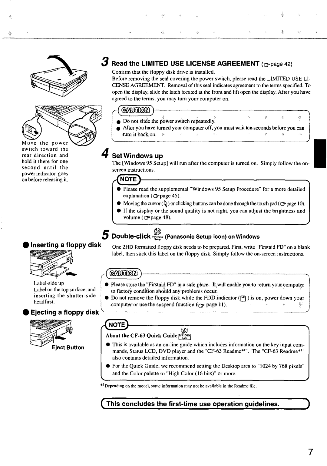 Panasonic CF63 manual 