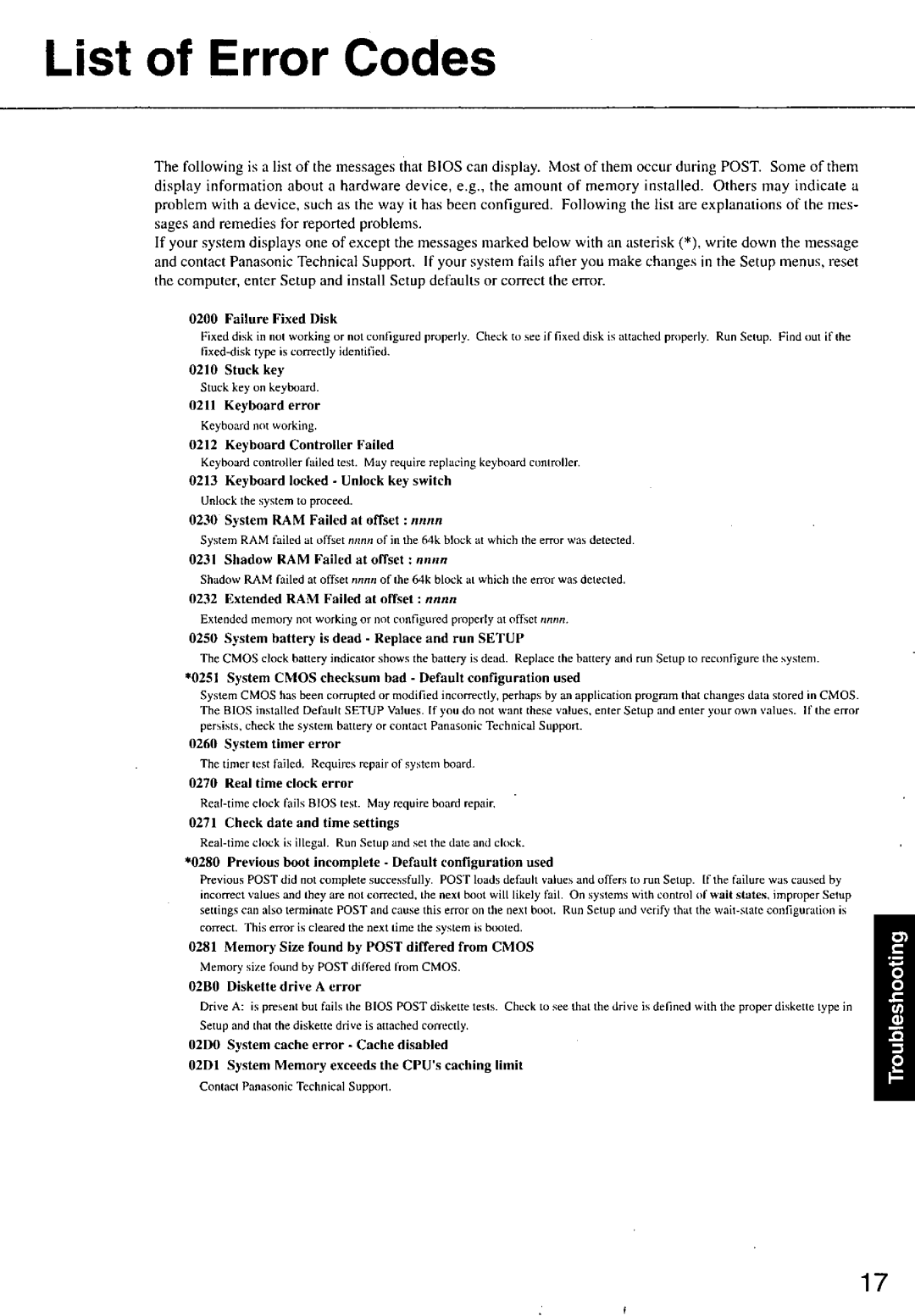 Panasonic CFM34 manual 