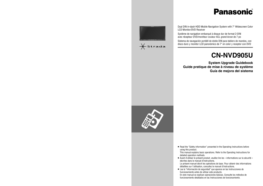 Panasonic CN-NVD905U operating instructions 