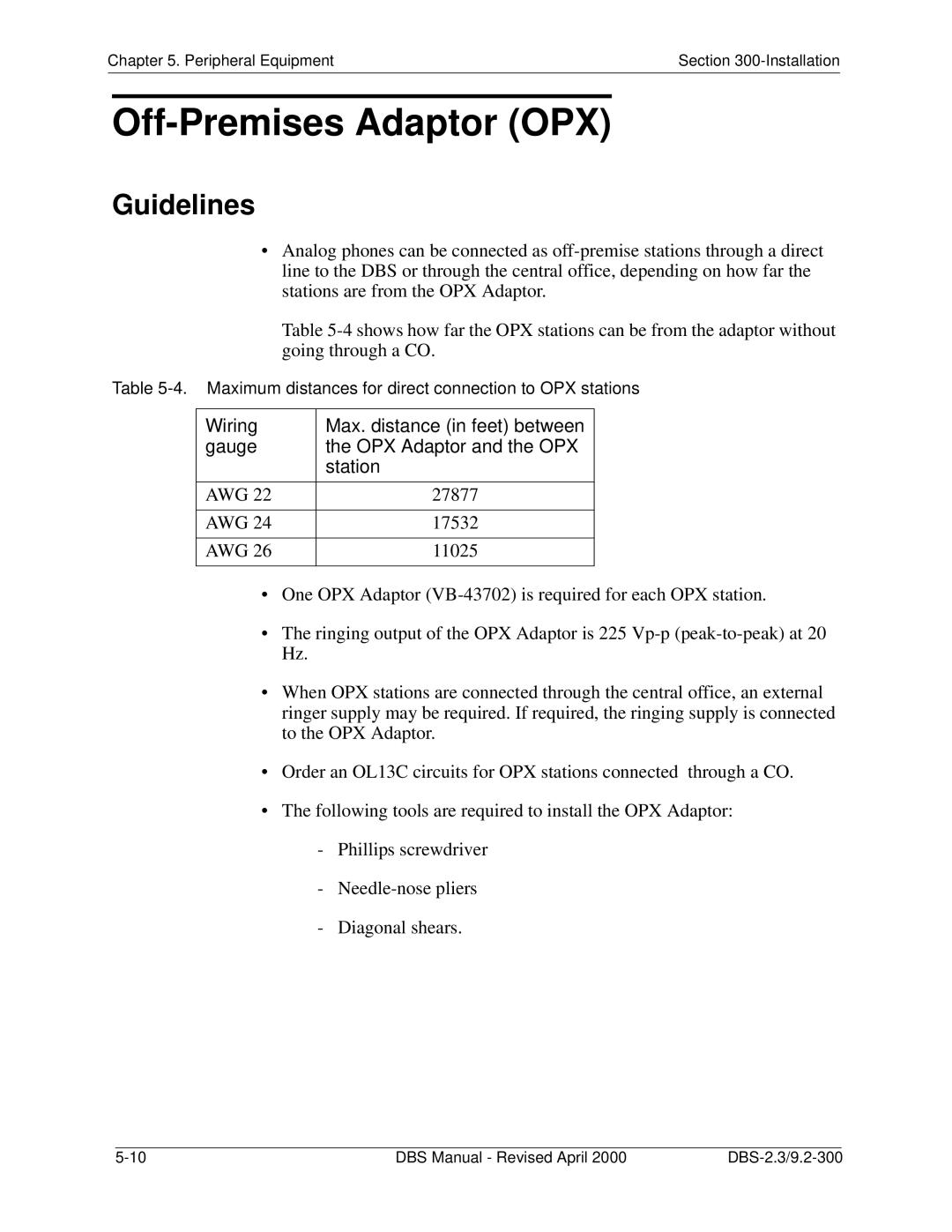 Panasonic CPC-EX manual Off-Premises Adaptor OPX 