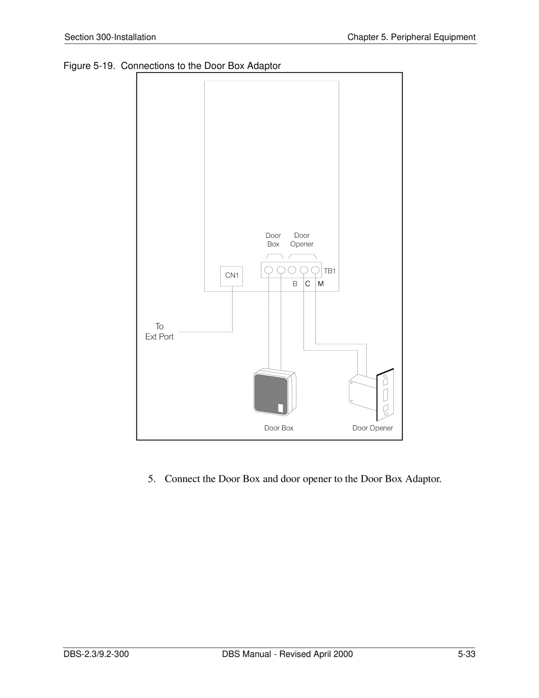 Panasonic CPC-EX manual Connect the Door Box and door opener to the Door Box Adaptor 