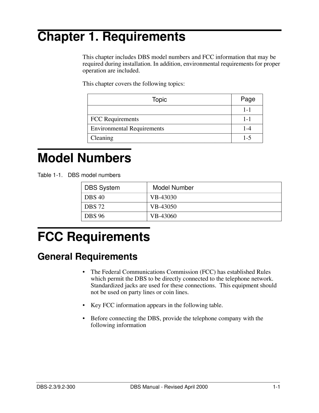 Panasonic CPC-EX manual Model Numbers, FCC Requirements, General Requirements 